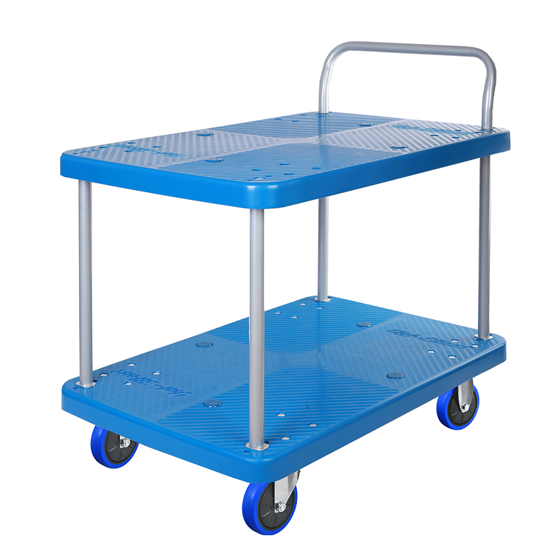 Double-Layer Plastic Hand Trolley